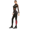 Mid Waist Flame Print Skinny Leggings Women Yoga Pants