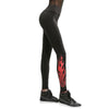 Mid Waist Flame Print Skinny Leggings Women Yoga Pants