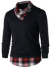 Plaid Trim Heaps Collar Top
