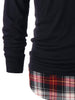 Plaid Trim Heaps Collar Top