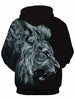 Kangaroo Pocket 3D Roaring Lion Hoodie