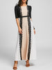 Lace Insert Color Block Party Maxi Dress