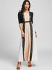 Lace Insert Color Block Party Maxi Dress