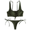 Knot Tied Sides Ribbed Bikini