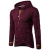 Hooded Oblique Buttons Design Embroidered T-shirt