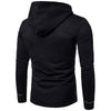Hooded Oblique Buttons Design Embroidered T-shirt