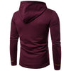 Hooded Oblique Buttons Design Embroidered T-shirt
