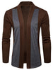Two Tone Open Front Shawl Collar Cardigan
