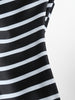 Striped Bandeau Thong Bikini Set