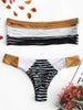 Striped Bandeau Thong Bikini Set