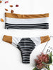Striped Bandeau Thong Bikini Set