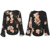 Women Long Sleeve Cross Belt Blouse V Neck Design