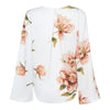 Women Long Sleeve Cross Belt Blouse V Neck Design