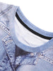 Crew Neck Button and Pocket 3D Print Tee