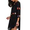 Floral Crochet Flounce Beach Tunic Cover-Up