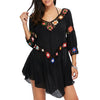 Floral Crochet Flounce Beach Tunic Cover-Up