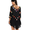 Floral Crochet Flounce Beach Tunic Cover-Up