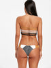 Striped Bandeau Thong Bikini Set