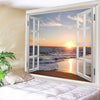 Waterproof Sunset Seascape Beach Print Wall Tapestry