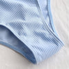 Ribbed Frilled Trim Cami Strap Swimsuit