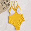 Ribbed Frilled Trim Cami Strap Swimsuit