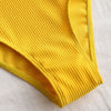 Ribbed Frilled Trim Cami Strap Swimsuit