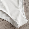 Ribbed Frilled Trim Cami Strap Swimsuit