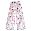 High Waist Floral Print Slit Wide-leg Loose Women Long Pants