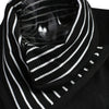 Turtleneck Long Sleeve Stripe Button Women Knitted T-shirt