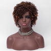 Short Side Bang Colormix Kinky Curly Synthetic Wig
