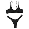 Spaghetti Strap Backless Padded Low Waist Women Bikini Set