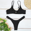 Spaghetti Strap Backless Padded Low Waist Women Bikini Set