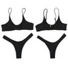 Spaghetti Strap Backless Padded Low Waist Women Bikini Set