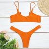 Spaghetti Strap Backless Padded Low Waist Women Bikini Set