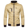Epaulet Design Pockets Zip Up Cargo Jacket