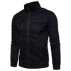 Epaulet Design Pockets Zip Up Cargo Jacket
