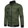 Epaulet Design Pockets Zip Up Cargo Jacket