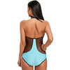 Two Tone Fishnet Panel One Piece Swimsuit