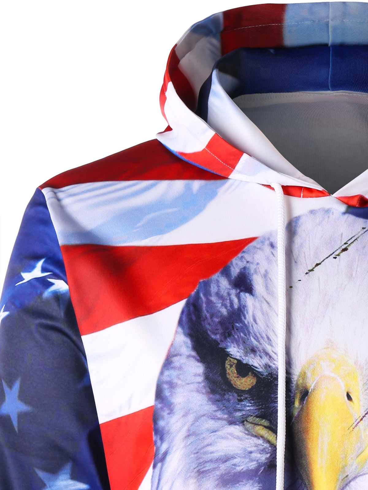 3D Eagle and American Flag Print Hoodie