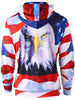 3D Eagle and American Flag Print Hoodie