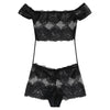 Valentine Off The Shoulder Lace Cutout Teddy