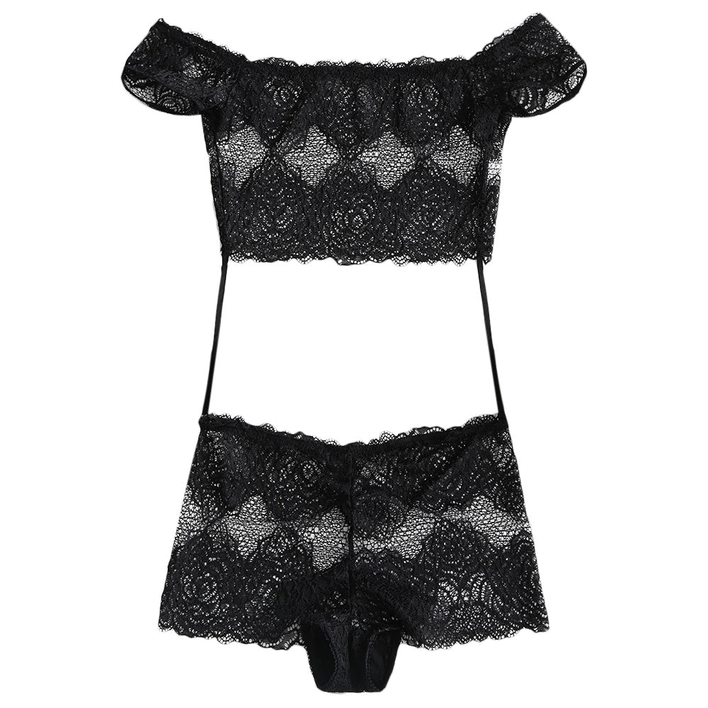 Valentine Off The Shoulder Lace Cutout Teddy
