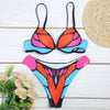 Halter Neck Padded Underwire Backless Print Women Bikini Set