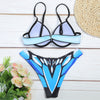 Halter Neck Padded Underwire Backless Print Women Bikini Set