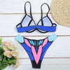 Halter Neck Padded Underwire Backless Print Women Bikini Set