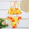 Halter Neck Backless Print Low Waist Women Bikini Set