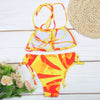 Halter Neck Backless Print Low Waist Women Bikini Set