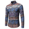 Tribal Print Cotton Linen Long Sleeve Shirt