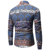 Tribal Print Cotton Linen Long Sleeve Shirt