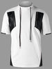 Drawstring Neck Two Tone T-shirt